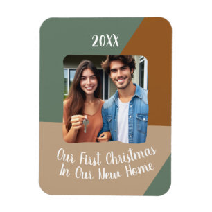 Our First Christmas In Our New Home Custom Photo  Magnet