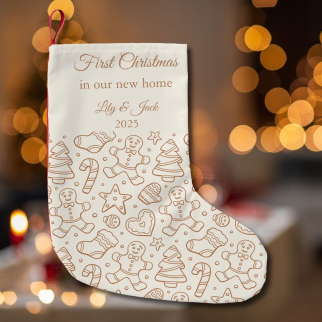 Our First Christmas In Our New Home Cute Print Small Christmas Stocking (Creator Uploaded)