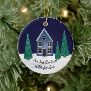 our first Christmas in our new home house street Ceramic Tree Decoration