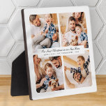 Our First Christmas In Our New Home Modern 4 Photo Plaque<br><div class="desc">Design is composed of modern chic typography with sans serif and serif font. Add custom photos of family and new home and year.</div>