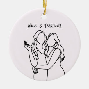 Our First Christmas Lesbian Couple Ceramic Tree Decoration