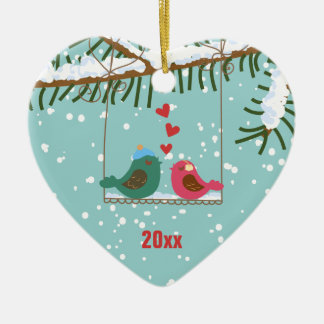 Our first Christmas love birds holiday ornament