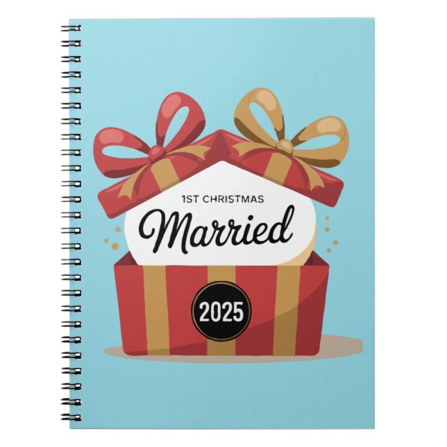 Our First Christmas Married 2025 | Newlywed Keepsa Notebook (Front)