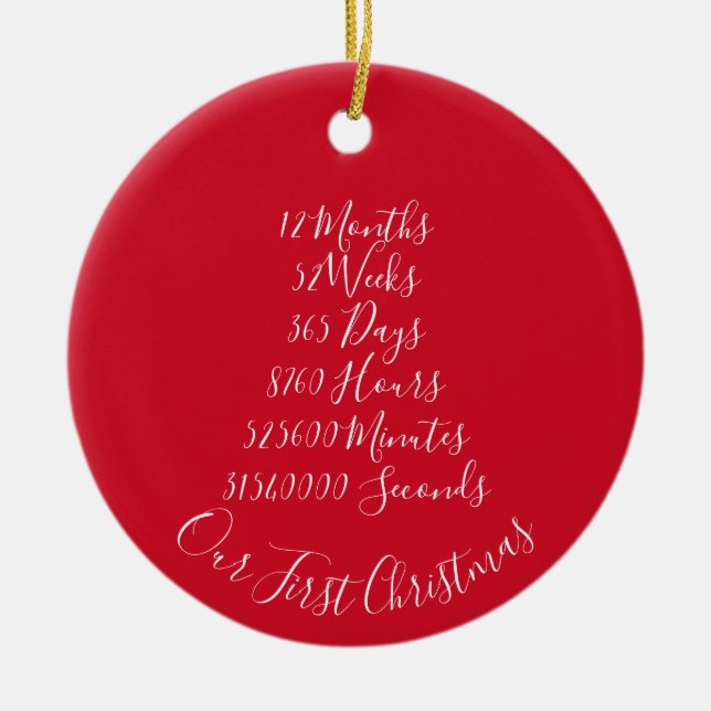 Our First Christmas Married Anniversary 1 year Ceramic Tree Decoration (Front)
