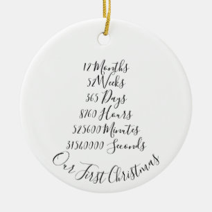 Our First Christmas Married Anniversary Wedding Ceramic Tree Decoration