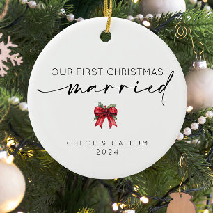 Our First Christmas Married  Ceramic Tree Decoration