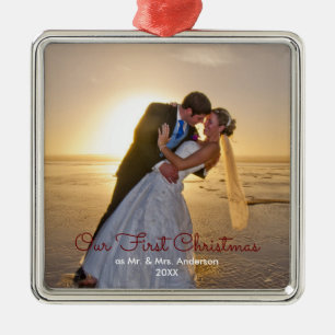 Our First Christmas Married Couple Metal Tree Decoration