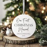 Our First Christmas Married Custom Name Year Ornament<br><div class="desc">This is a Our First Christmas Married Custom Name Year Ceramic Christmas Ornament!</div>