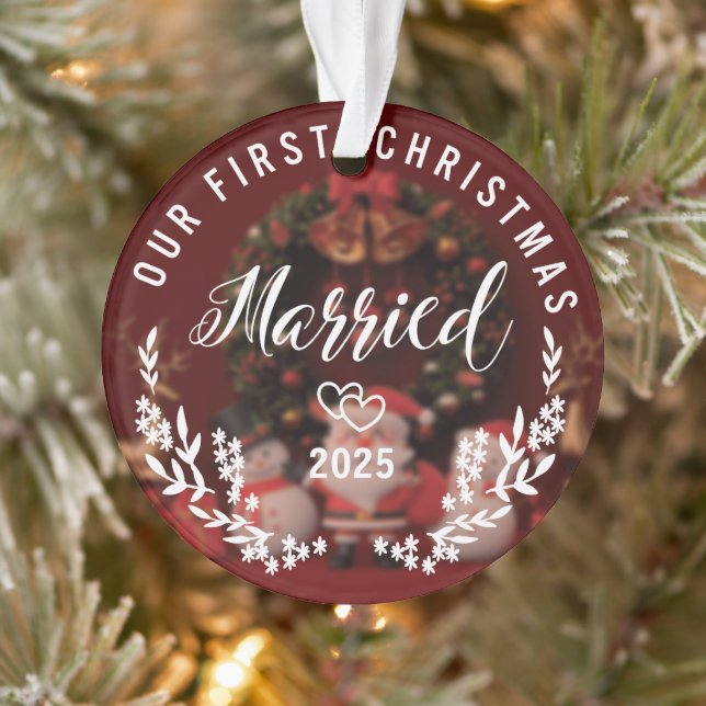 Our First Christmas Married – Custom Year Ornament (Tree)