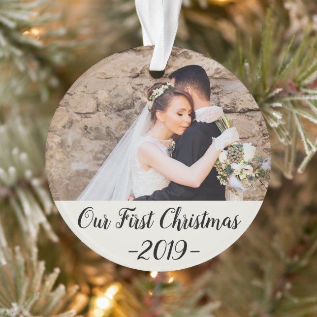 Our First Christmas Married Customisable Ornament (Tree)