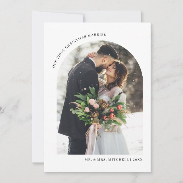 Our First Christmas Married Family Photo Card (Front)