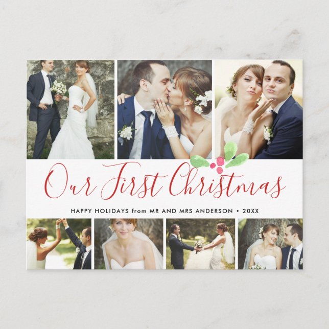 Our First Christmas Married Holiday 7Photo Collage (Front)