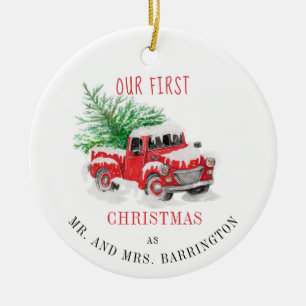 Our First Christmas Married Holiday Keepsake Ceramic Tree Decoration