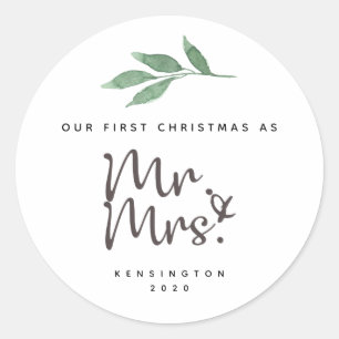 Our First Christmas Married Holiday Sticker