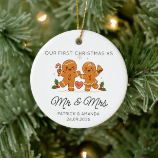 Our First Christmas Married Mr & Mrs Name Ceramic Tree Decoration