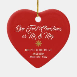 Our First Christmas Married Mr. & Mrs. Ornament