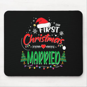 Our First Christmas Married Newlywed Mr And Mrs Mouse Mat
