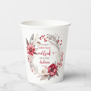 Our first Christmas Married Paper Cups