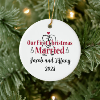 Our First Christmas Married Personalised Ornament