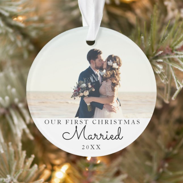 Our First Christmas Married Personalised Picture Ornament (Tree)