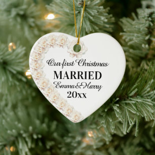 Our First Christmas Married Personalized  Ceramic Tree Decoration