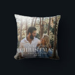 our first christmas modern script red plaid photo cushion<br><div class="desc">photo pillow featuring 'our first christmas' in stylish script text across your chosen photography and names. this would make a great christmas gift or chic addition to your holiday decor. Colours can be changed to suit your decor. Part of a collection.</div>