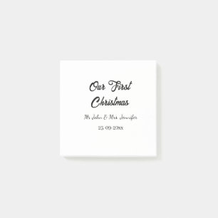 Our first Christmas Mr and Mrs couple name date Post-it Notes