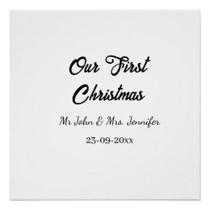 Our first Christmas Mr and Mrs couple name date Poster