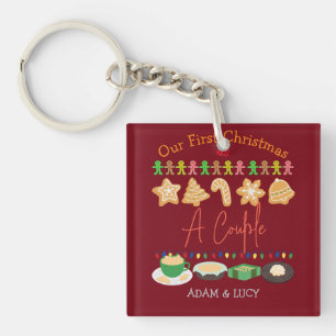 Our first Christmas Mr. and Mrs. /Couple newlywed Key Ring