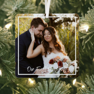 Our First Christmas Mr. and Mrs. Metal Ornament