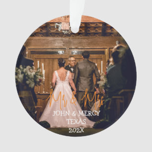 Our first Christmas Mr. and Mrs. newlywed elegant  Ornament