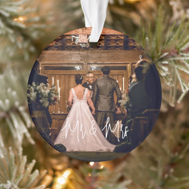 Our first Christmas Mr. and Mrs. newlywed elegant  Ornament (Tree)
