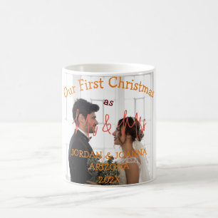 Our first Christmas Mr. and Mrs. newlywed White  Coffee Mug