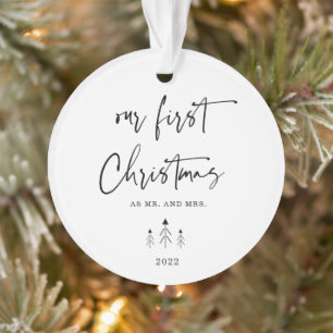 Our First Christmas Mr. and Mrs. Photo Ornament