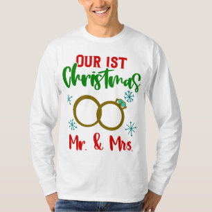 Our First Christmas Mr. & Mrs. Couples T-Shirt