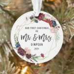 Our First Christmas Mr & Mrs | First Married Photo Ornament<br><div class="desc">Our First Christmas Mr & Mrs | First Married Photo Ornament</div>