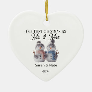 Our First Christmas Mr. & Mrs. Holiday Ceramic Tree Decoration