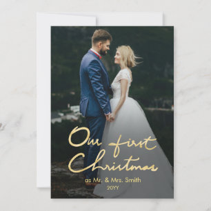 Our First Christmas Mr. & Mrs. Holiday Photo Card