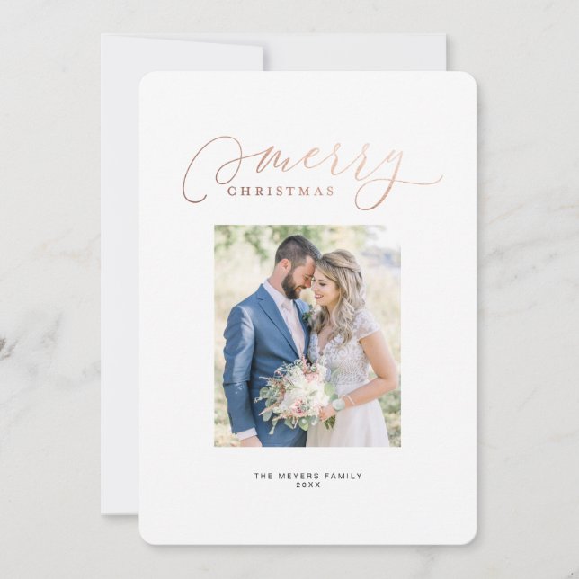 Our First Christmas Mr. & Mrs. Holiday Photo Card (Front)