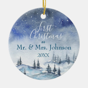 Our First Christmas Mr & Mrs Married Ceramic Tree Decoration