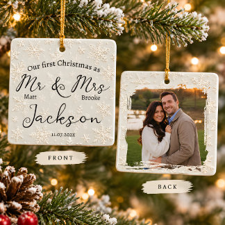 Our First Christmas Mr & Mrs Photo Ornament