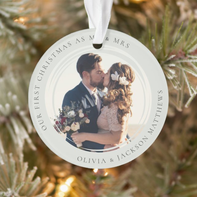 Our First Christmas Mr & Mrs Photo Ornament (Tree)