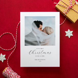 Our First Christmas Mr. & Mrs. Two Photo Holiday Card