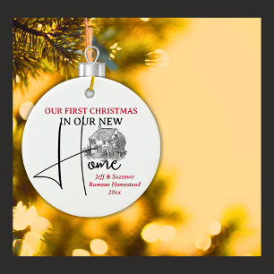 Our First Christmas New Home Cottage Ceramic Tree Decoration