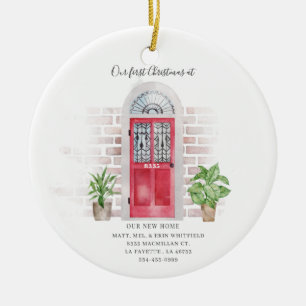 Our First Christmas New Home Watercolor Ceramic Tree Decoration