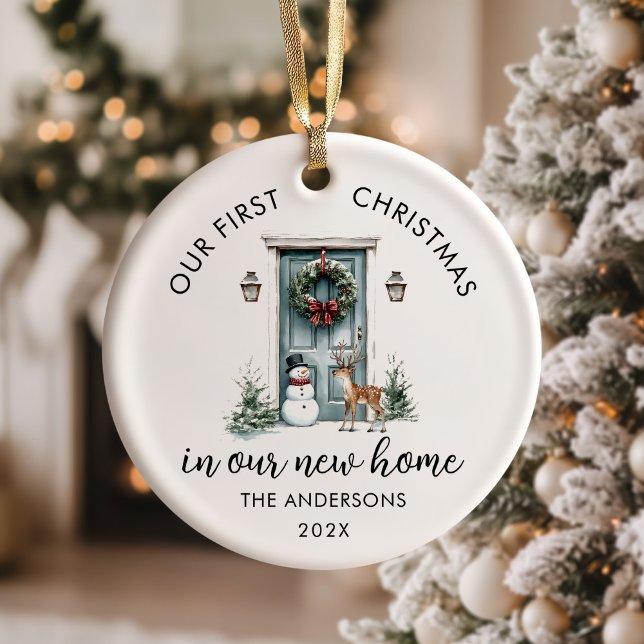 Our First Christmas New House Green Door Ceramic Tree Decoration (Creator Uploaded)