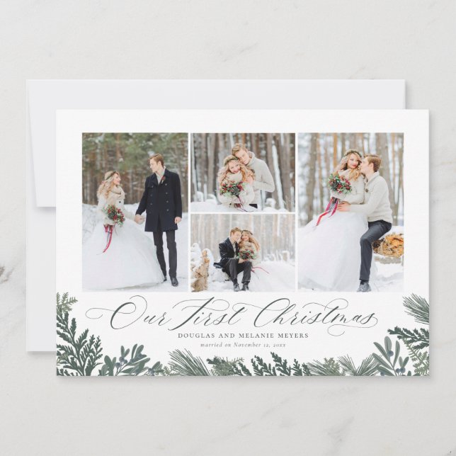 Our First Christmas Newlywed Holiday Photo Card (Front)