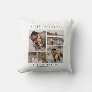 our first christmas newlywed photo cushion