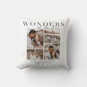 our first christmas newlywed photo cushion