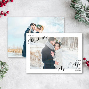 Our First Christmas Newlywed Photo  Holiday Card
